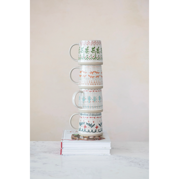 Christmas Pattern Stoneware Mug
