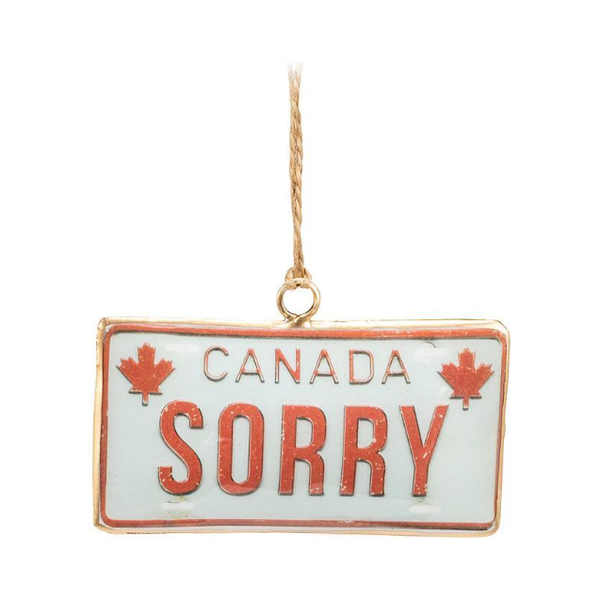 'Sorry' License Plate Ornament