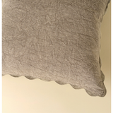 Scalloped Edge Cushion - Silver Grey 20" x 20"