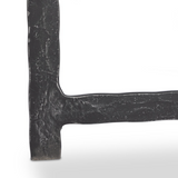 Hammered Iron End Table in Charcoal Marble