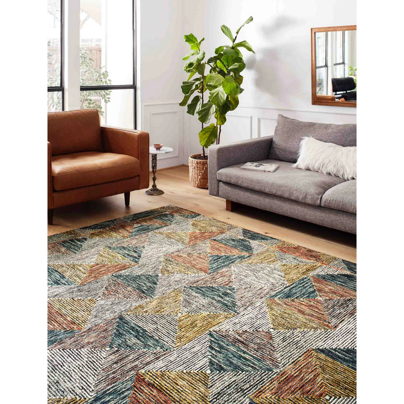 Spectrum Rug in Lagoon/ Spice
