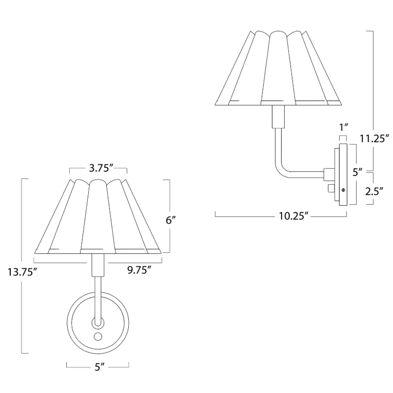 Polly Sconce Single - Green