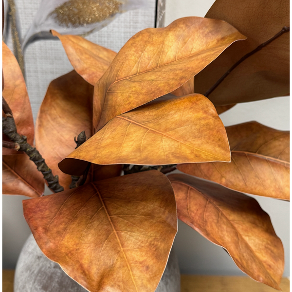 22" Real Touch Magnolia Stem - Fall Brown