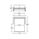 Sulley Two Seat Queen Comfort Sleeper in Fabric