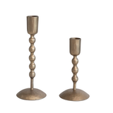 Beaded Cast Iron Taper Candle Holder