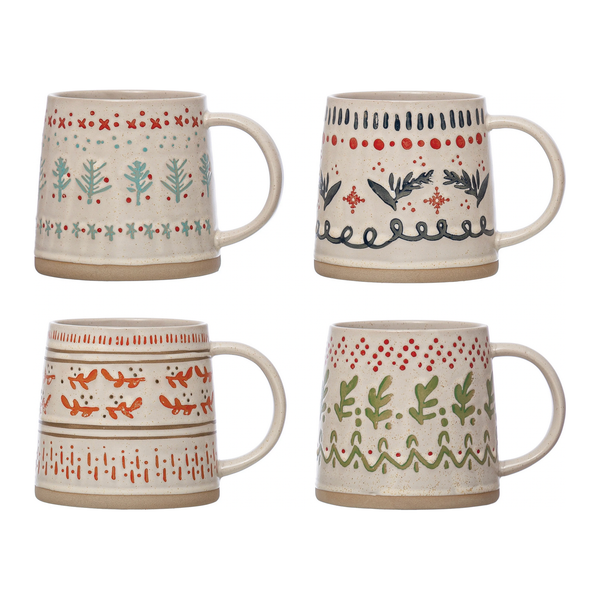 Christmas Pattern Stoneware Mug