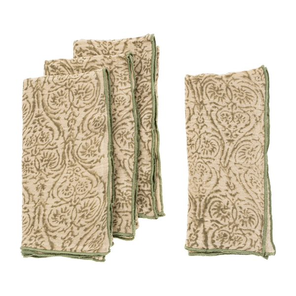 Aria Block Print Napkins S/4