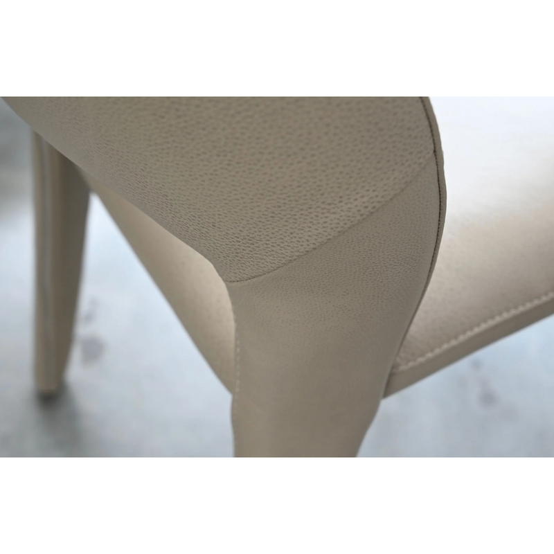 Bosco Dining Chair in Taupe Pebbled Leather