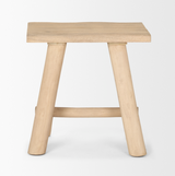 Sekou Light Brown Short Wooden Craftsman Stool