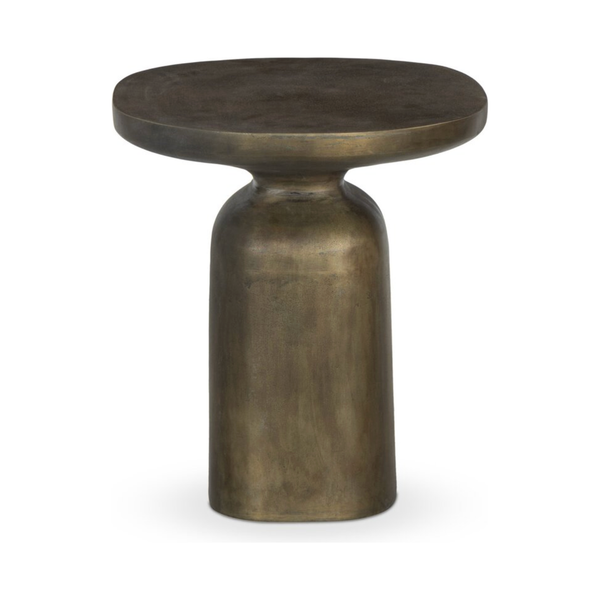 Odessa End Table in Aged Brass