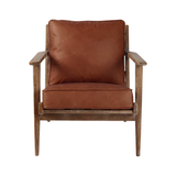 Junior Armchair in Saddle Brown Faux Leather