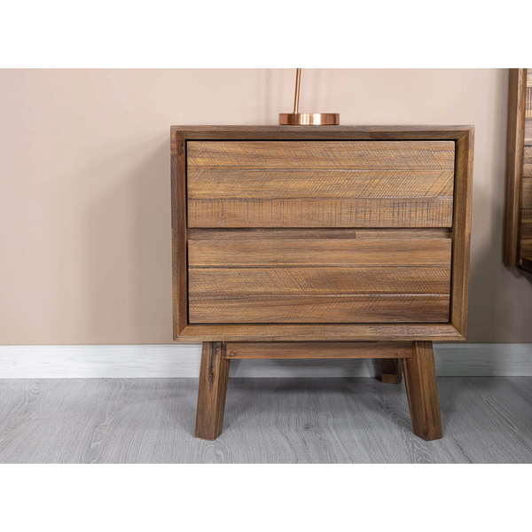 Gia 2 Drawer Nightstand in Warm Pecan