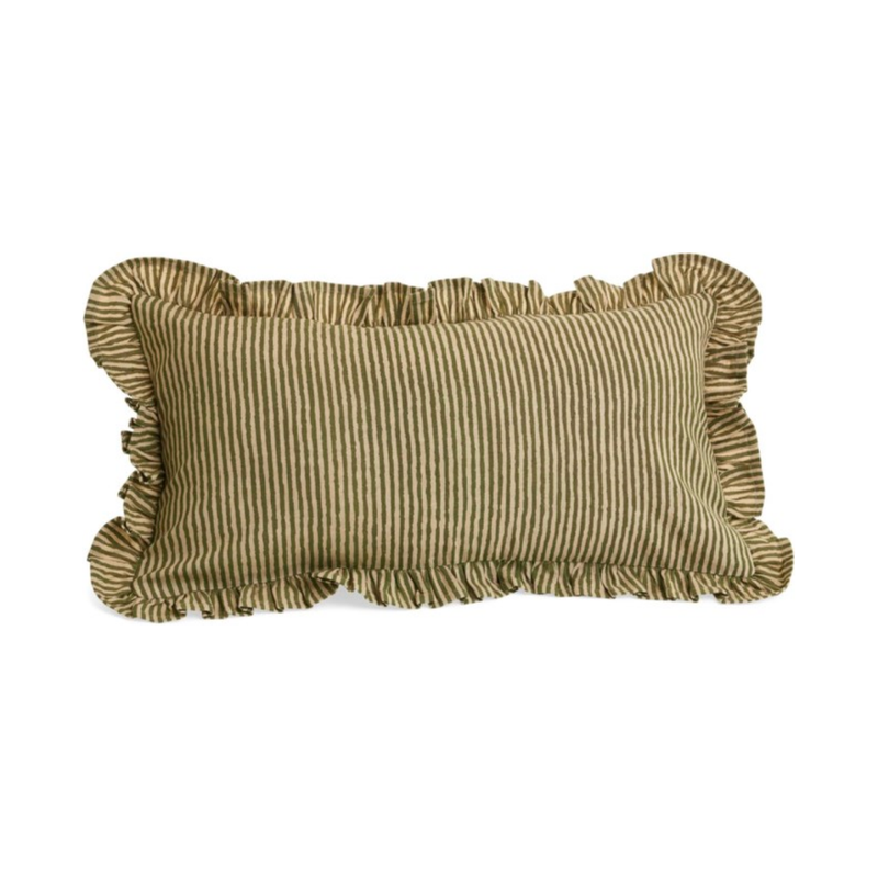 Stripe Cushion in Olive Green