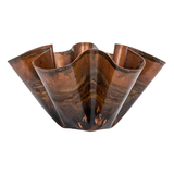 Decorative Metal Ruffled Bowl, Oxidized Copper Finish