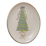 Stoneware Oval Holiday Dish - 4 Styles