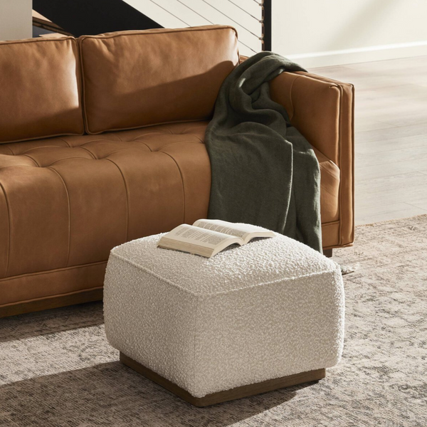 Sinclair Square Ottoman in Knoll Natural