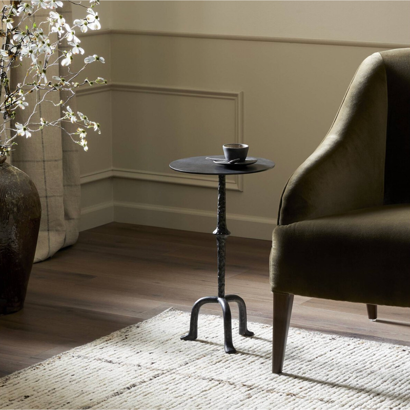 Jocelyn End Table in Raw Black Iron