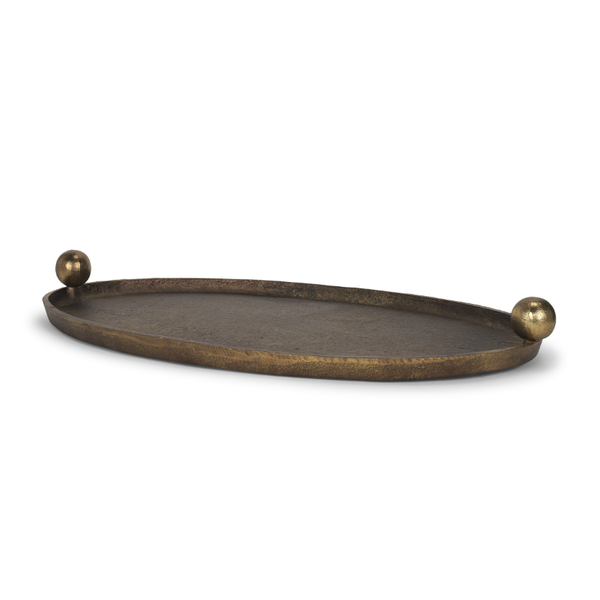 Jianna Oval Tray in Antique Gold