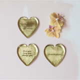 Decorative Saying Brass Heart Shaped Dish