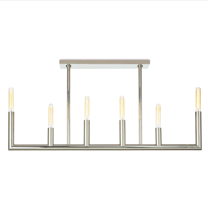 Wolfe Linear Chandelier in Polished Nickel