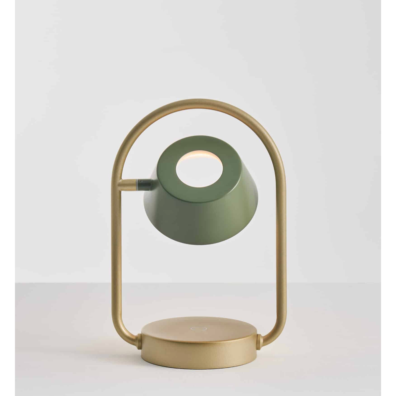 OLO Ring Portable Table Lamp in Gold and Olive Green