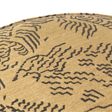 Sinclair Large Round Ottoman in Balkan Ochre