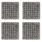 Modwool Felt Square Coaster in Light Grey - Set of 4