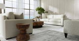 Custom Retreat Sectional - Gr.8 Wesley Linen - LAF One Arm Loveseat + RHF End Chaise - Uptown Light Legs