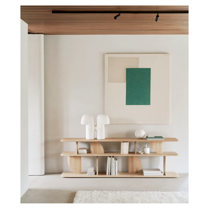 Geometric Sofa Console in Oak
