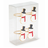 Happy Snowman Napkin Rings. Set of 4