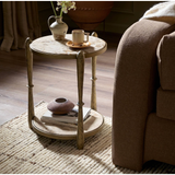Ruthie End Table - Fossil Marble