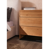 Quinton 3 Drawer Nightstand Natural Oak