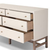 Fiona 6 Drawer Dresser in Ivory Painted Raffia
