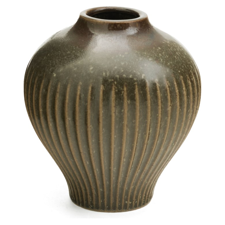 Porcelain Olive Brown Vase