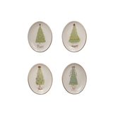 Stoneware Oval Holiday Dish - 4 Styles