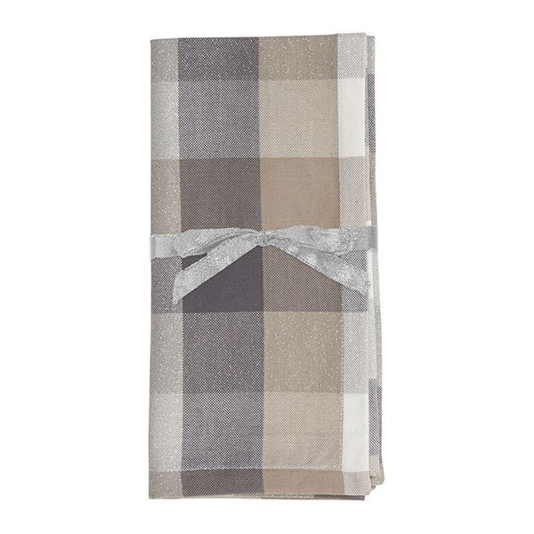 Frosted Check Napkins Set of 4 - Natural