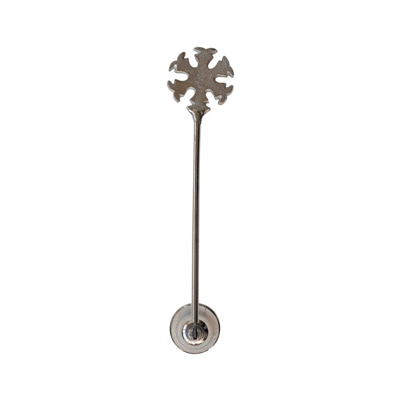 Electroplated Aluminum Candle Snuffer w/ Snowflake, Nickel Finish