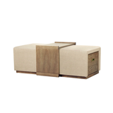Elara Storage Ottoman - Barley Chenille
