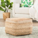 Saba Square Pouf in Sand