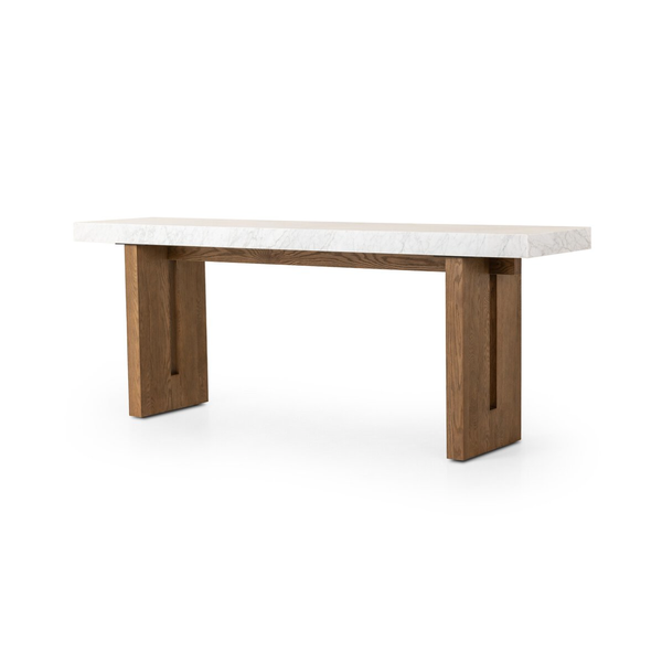 Olympia Console Table in Carrara Marble