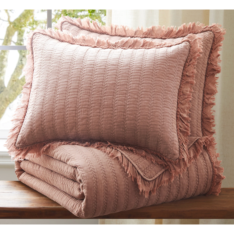 Wilhemina Quilt Set in Dusty Rose