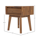 Gia 1 Drawer Nightstand in Warm Pecan