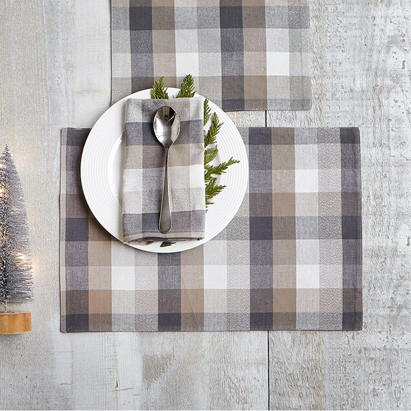 Frosted Check Napkins Set of 4 - Natural