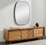 Aranya Curved Mirror in Matte Black