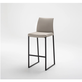 Curvo Counter Stool - Crazy Horse Grey - Black Metal Legs