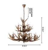 Layered Antler Chandelier in Natural | 42.5''