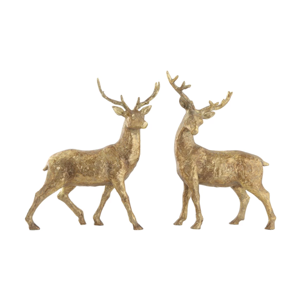 Gold Standing Deer, Set of 2