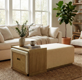 Elara Storage Ottoman - Barley Chenille