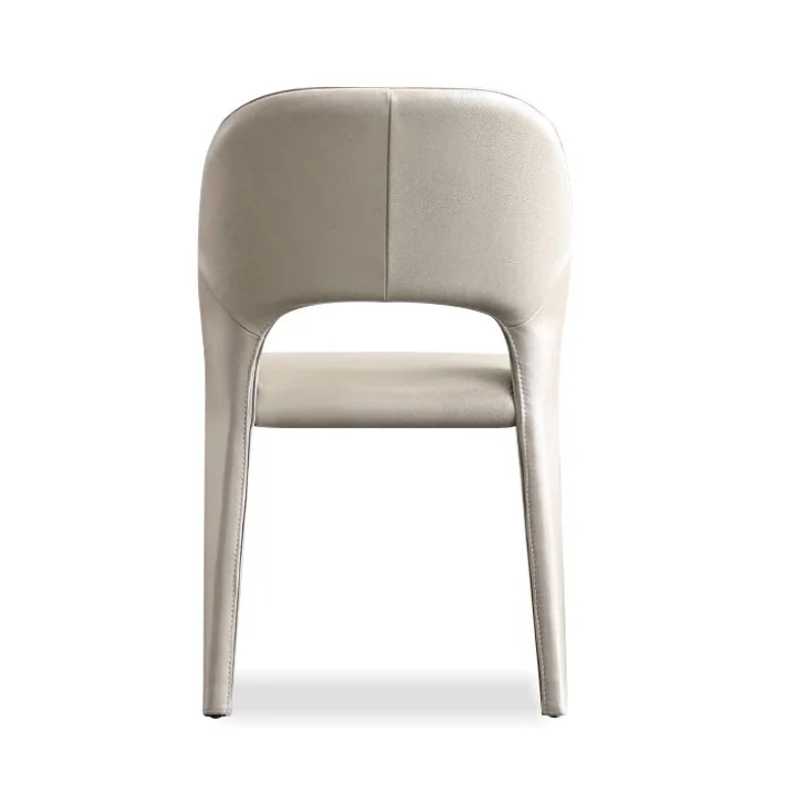 Bosco Dining Chair in Taupe Pebbled Leather
