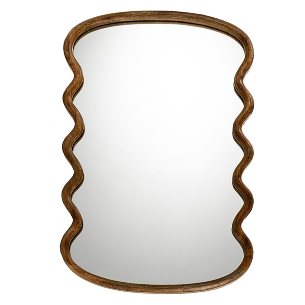 Wavy Wooden Mirror